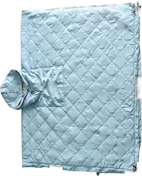 Campingdeken Poncho - Draagbare deken Slaapzak - Buiten slapen - Waterdicht en oliebestendig - 230x140 cm - Lichtblauw