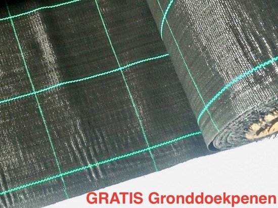 Campingdoek - Gronddoek - Worteldoek 5,25M X 10M totaal 52,5M² + 15 GRATIS grondpennen. Hoge kwaliteit, lucht en water doorlatend.