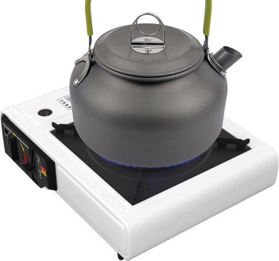 Campingfornuis Draagbaar - Outdoor Kooktoestel - Kamperen Koken - Gelijkmatige Warmte - 42.1x34.1x12.9 cm - Wit