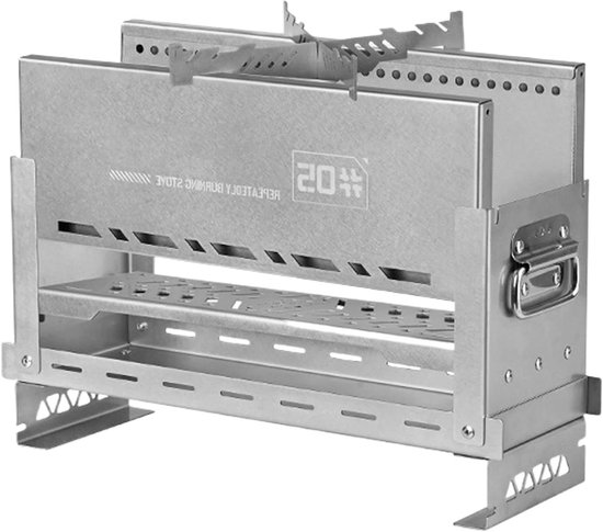 Campingfornuis - Draagbare Kookplaat - Outdoor Koken - Verbeterde Verbranding - 40 x 14 x 8 cm - Zilver