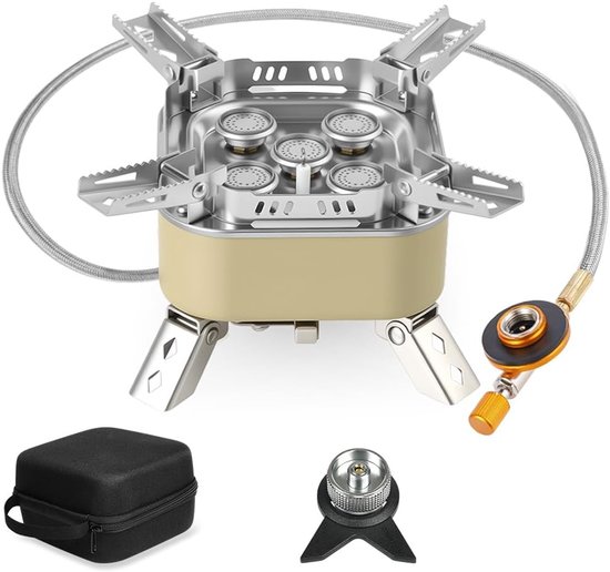 Campingfornuis Gas - Draagbaar Kooktoestel - Buiten Koken - Met Piezo Ontsteking - 18 cm - Zwart van Campingfornuis