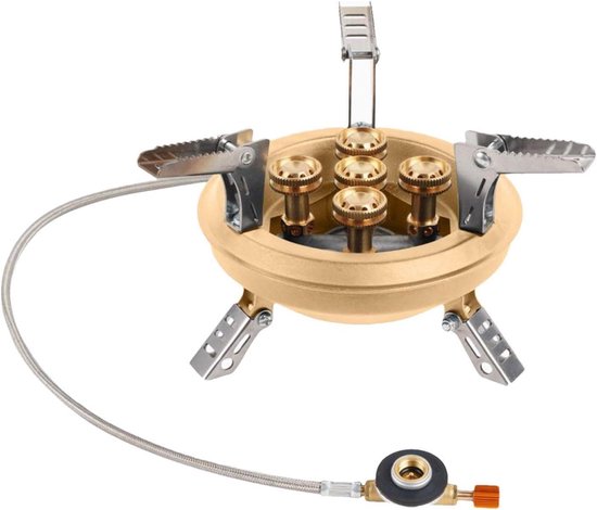 Campingfornuis - Gasbrander Buiten - Outdoor Koken - Efficiënt Brandstofverbruik - 11.4 cm Hoog - Zilver