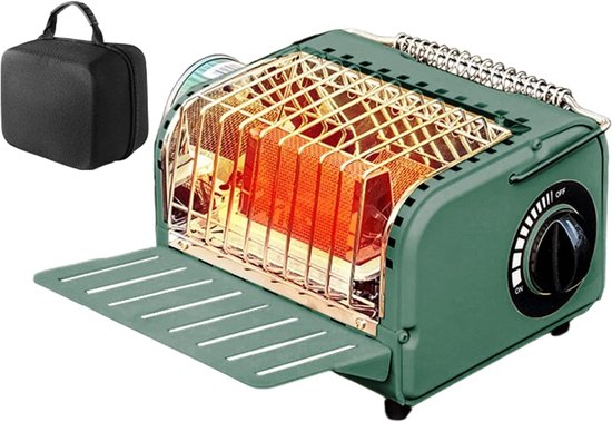 Campingfornuis - Picknick Gasbrander - Buiten Koken - Instelbare Vlam - 1200 Watt - Kaki Groen