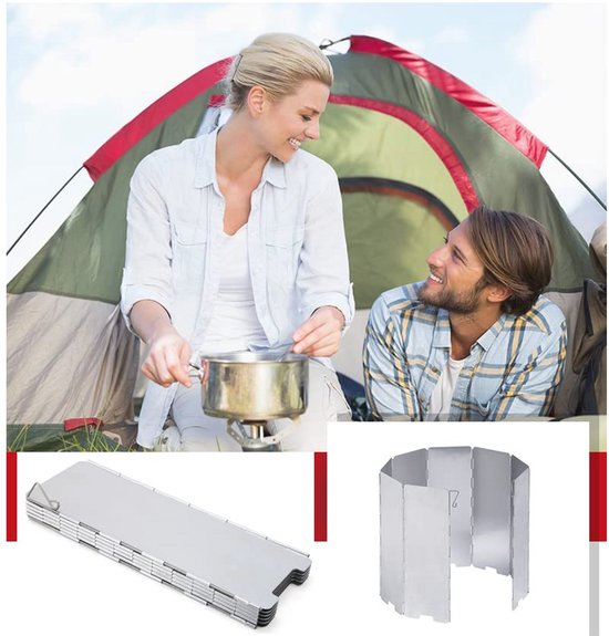 Campingfornuis voor buiten met windscherm en aluminium constructie