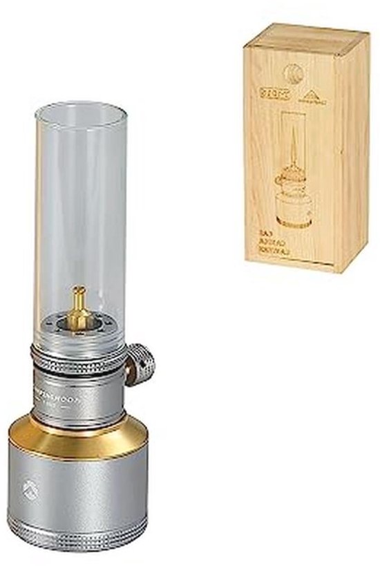 Campinggas Lantaarn met Houten Koffer en Lege Tank 15g