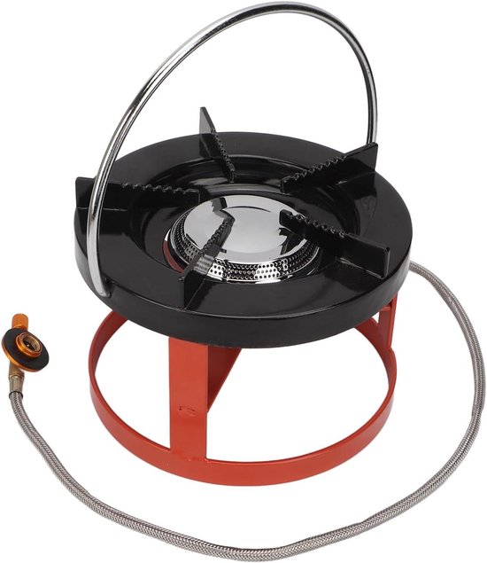 Campinggasfornuis - Buiten kooktoestel - Kamperen en wandelen - Krachtig 2700W vermogen - 18x13 cm - Zwart