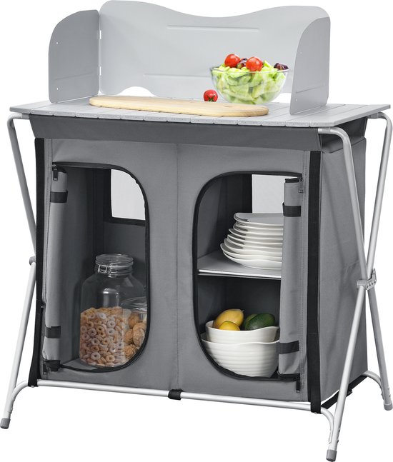 Campingkast opvouwbaar 104,5x80x50,5 cm donkergrijs van Rockwood