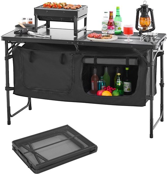 Campingkeuken - Kampeerkast - Kampeerkeuken - Opvouwbaar - Inklapbaar - multifunctioneel