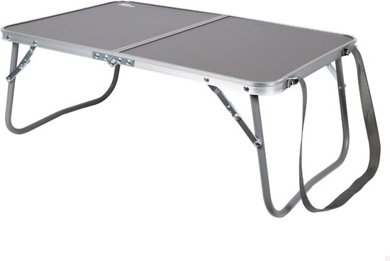 Campingklaptafel - Opvouwbare Picknicktafel - Met Draaggreep - Aluminium Campingtafel - Licht MDF Hout - Compact en Draagbaar - 60 x 40 x 25 cm - Voor Camping Picknick Tuin en Balkon