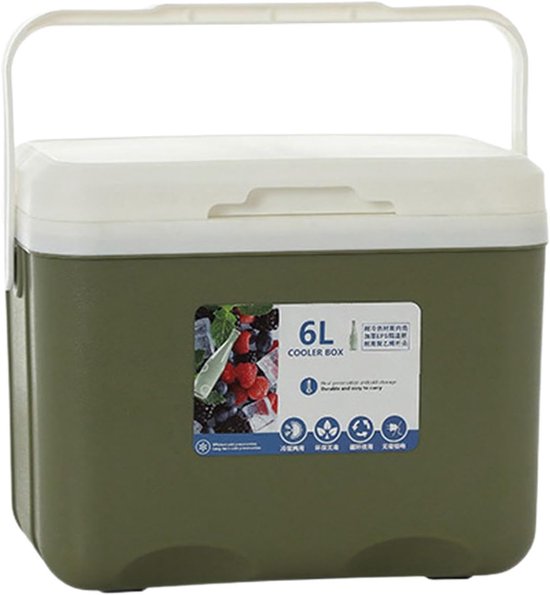Campingkoelbox - Geïsoleerde thermobox - Outdoor avonturen - Lekvrije isolatie - 6 liter - Groen