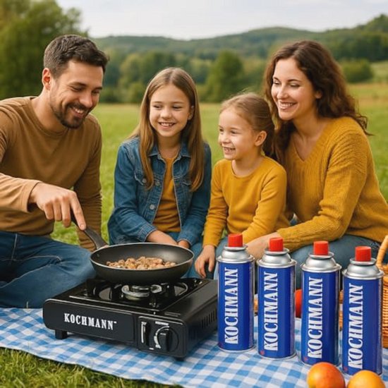 Campingkooktoestel met draagtas en 16 gaspatronen - Perfect voor buitenactiviteiten