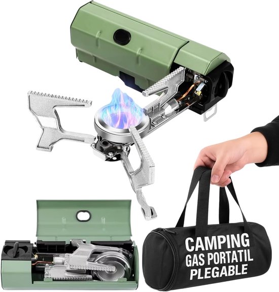 Campingkooktoestel Opvouwbaar 1-Pits - Draagbaar Gaskooktoestel Gaskoker en Outdoor Gasfornuis 2600W voor Camping en Trekking