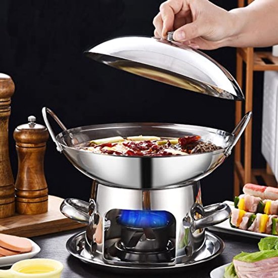 Campingkooktoestel voor binnen en buiten zonder gas of stroom, draagbaar en licht, roestvrij staal, beschikbaar in verschillende maten van Biogroentje