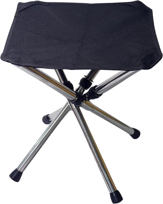 Campingkruk - Klapkruk Reiskruk - Buiten Zitten - Hoge Belastbaarheid - 40 cm Hoog - Zwart