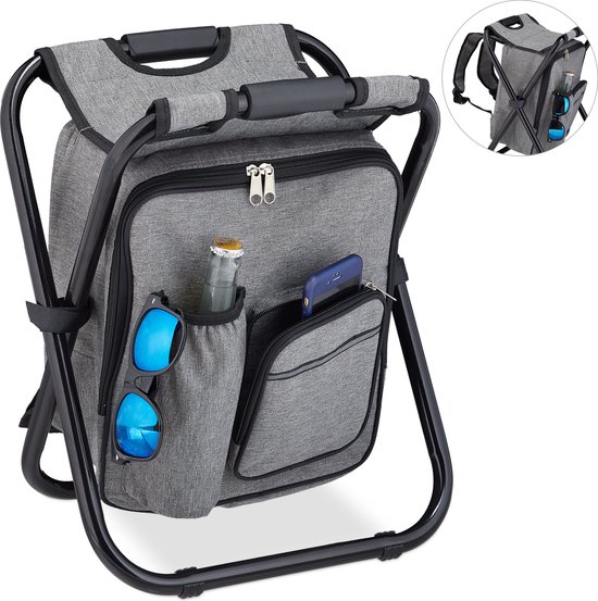 campingkruk met tas - inklapbaar - 43 cm - tot 120 kg - opvouwbaar - viskrukje
