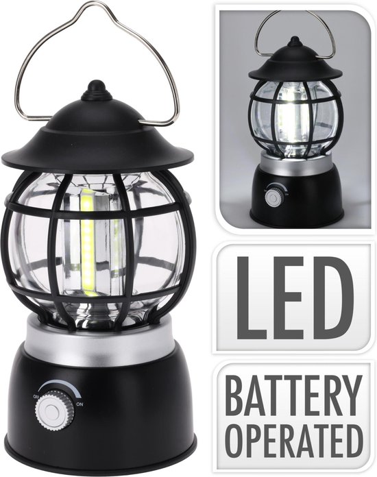 Campinglamp cob 10x19cm zwart van Camp