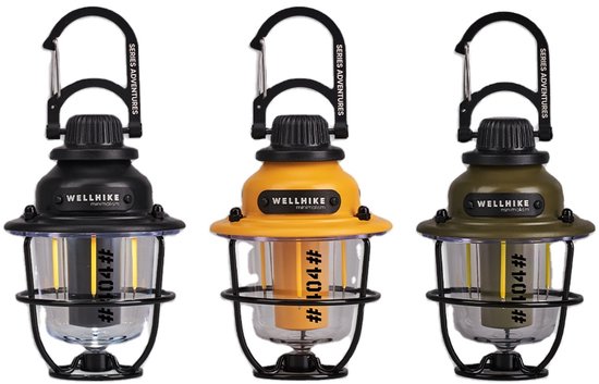 Campinglamp - LED lantaarn - camping lamp oplaadbaar – 3W Multifunctionele Hanglamp – Warm & Koud Licht – Herlaadbaar 2000mAh – Gele Tentlamp – 3 Lichtkleuren + SOS Noodmodus – IP44 Weerbestendig