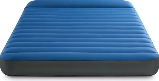 campingluchtbed met ingebouwd kussen - queen, 152 x 203 x 22 cm, blauw
