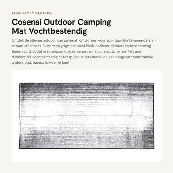 Campingmat Dubbelzijdig Vochtbestendig - Opvouwbaar - Lichtgewicht - Draagtas - Perfect voor Kamperen/Picknicken - Bescherming tegen Vochtig Gras - Slaapmatje