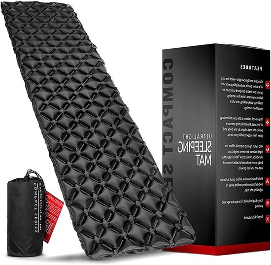 Campingmat - Slaapmat - Buiten slapen - Extra dik - 190 cm - Zwart