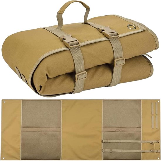 Campingmat Slaapmat - Opvouwbare Deken - Buitenactiviteiten - Waterdicht Stevig Materiaal - 190 x 71 cm - Khaki van Merkloos