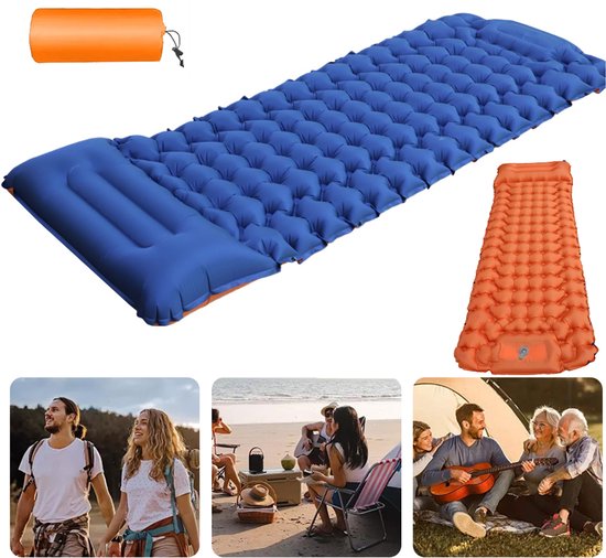 Campingmat - Ultralichte Opblaasbare Slaapmat - Campingluchtmatras Met Ingebouwde Voetpomp - Waterdichte Slaapmatten Voor Kamperen En Wandelen