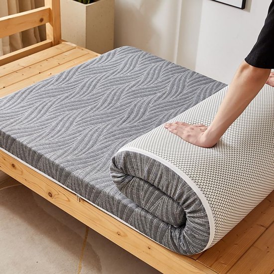 Campingmatras Traagschuim - Vloerbed - Kamperen en Reizen - Oprolbaar en Draagbaar - 60 x 100 cm - Grijs
