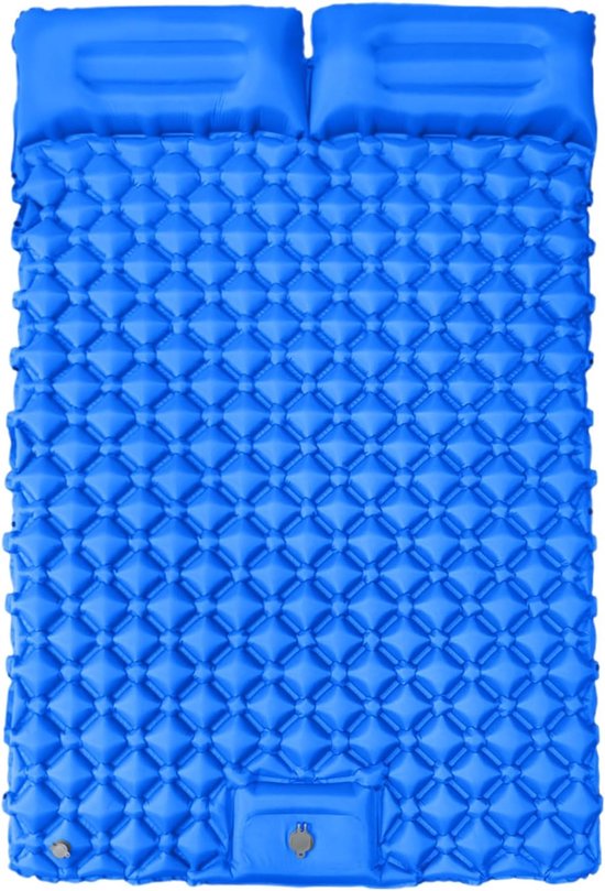 - campingmatras tweepersoonsbed, opblaasbaar 2-persoons luchtbed met ingebouwde kussens, compact en licht voor wandelen, reizen, trekking en outdoor-avonturen