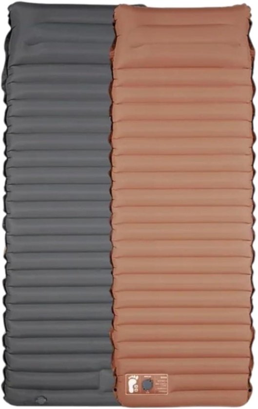 Campingmatras Zelfopblaasbaar - Luchtbed Buiten - Comfortabel Slapen - Ingebouwde Pomp - 195 x 70 cm - Dark Khaki