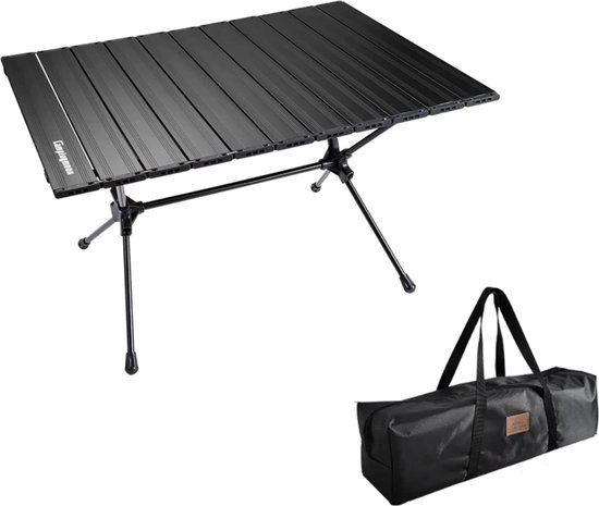 Campingmoon - Lichtgewicht Opvouwbare Aluminium Campingtafel Kampeertafel Zwart - Kamperen Camping Festival Outdoor van Campingmoon