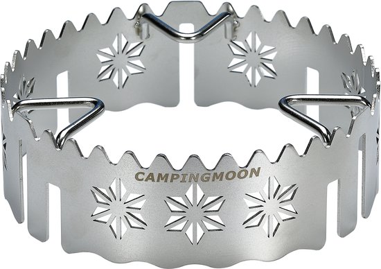 Campingmoon - Windscherm RVS voor Kooktoestellen Gasbranders - ideaal voor Camping Kamperen Outdoor Festivals van Campingmoon