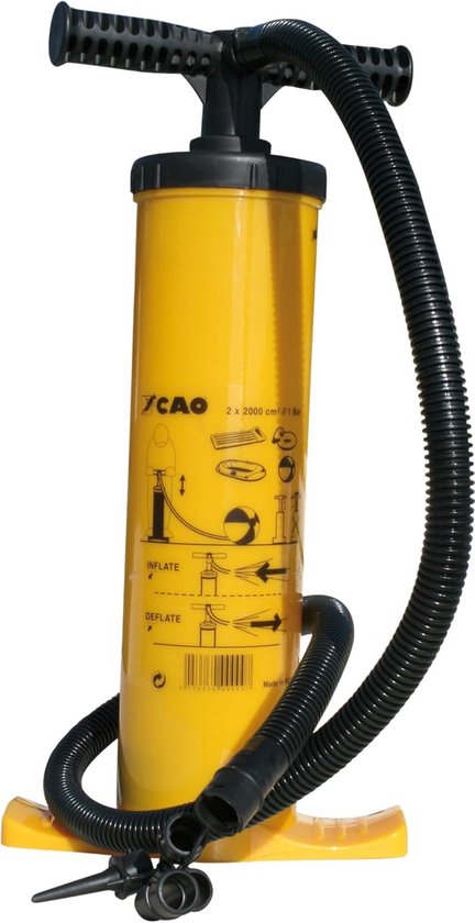 Campingpomp met ventiel - Luchtpomp kampeer - Slaapmat oppompen - Dubbele werking - 680 gram - Zwart