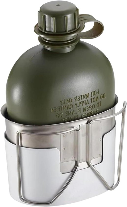 Campingset Kookgerei - Outdoor Keuken - Koken Buiten - Compact Opvouwbaar - 1000 ml Inhoud - Zilver