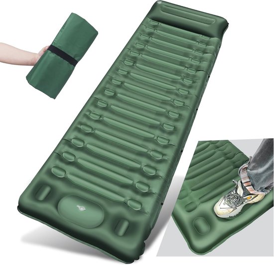 Campingslaapmat Buiten 14 cm dik Zelfopblazend met voetperspomp van Camp