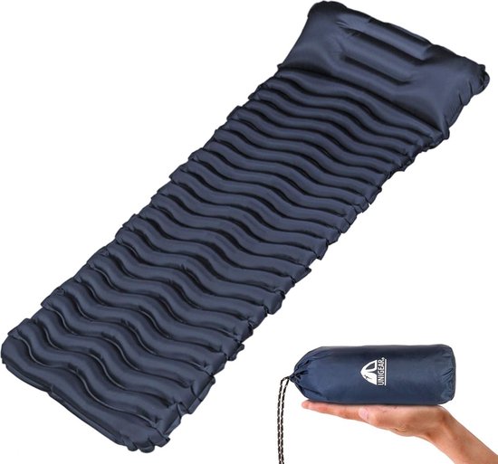 Campingslaapmat Klein pakformaat Opblaasbaar luchtmatras Campingmat voor gebruik buitenshuis, ultralicht vochtbestendig Waterdicht en antislip Herbruikbaar, blauw van Merkloos