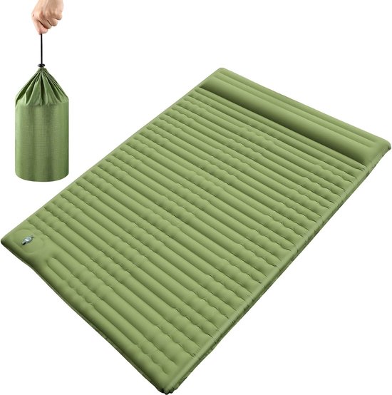 Campingslaapmat Zelfopblazend, 12 cm dik luchtmatras Kamperen, slaapmat Ultralicht Ingebouwde luchtpomp en opvouwbaar, waterdicht, draagbaar, geschikt voor buiten kamperen van Merkloos