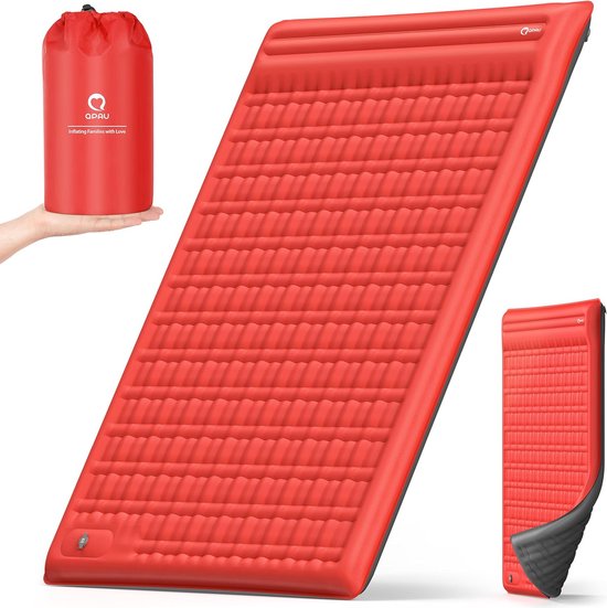 Campingslaapmat zelfopblazend met voetpomp, 12 cm ultradikke verbeterde ondersteuning opblaasbare campingmatras, ultralicht waterdicht buitenluchtmatras voor wandelrugzak van Camp