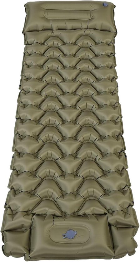Campingslaapmatje - Slaapmat Kamperen - Buiten Slapen - Ingebouwde Voetpomp - 190x75cm - Groen