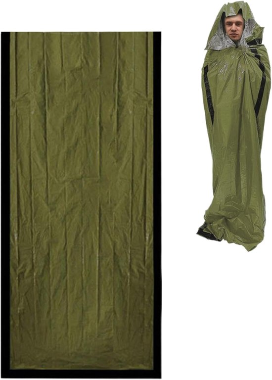 Campingslaapzak - Slaapzak volwassenen - Buitenavonturen - Thermische reflectietechnologie - 266 x 91 cm - Groen
