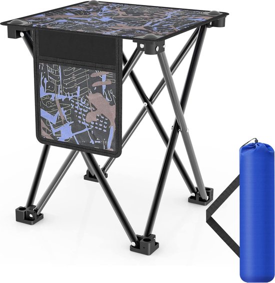campingstoel kruk draagbare outdoor luie kruk compacte opvouwbare strandstoel backpacken wandelen kamp strand vissen reizen tuin barbecue 4-poots kruk stoelen camouflage blauw van Camp