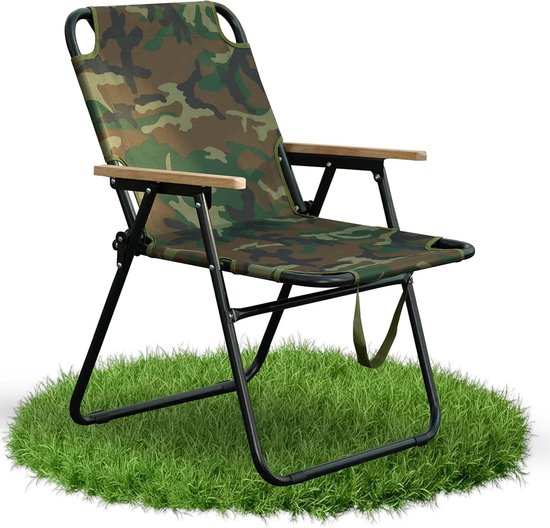 Campingstoel Opvouwbaar - Lichtgewicht Stoel - Buiten Zitten - Hoge Draagkracht - 150 kg - camouflage