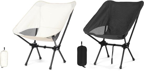 Campingstoel Opvouwbaar - Lichtgewicht Stoel - Outdoor Avontuur - Verstelbare Hoogte - 120 kg Draagkracht - Zwart
