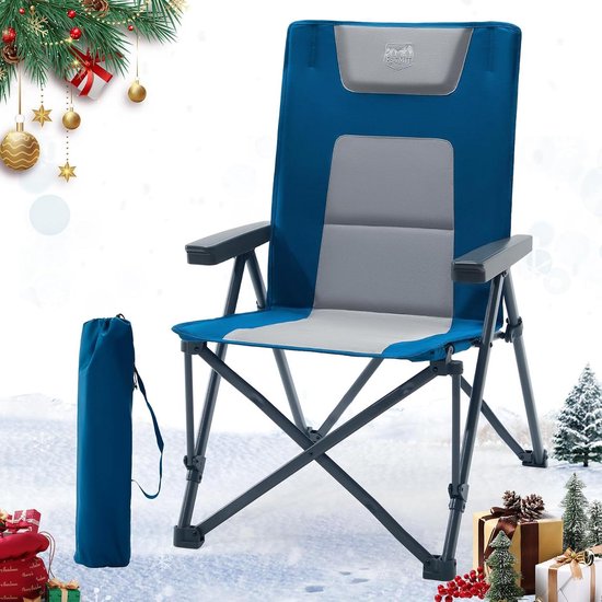 Campingstoel - Opvouwbare stoel - Outdoor ontspanning - Hoog draagvermogen - 4 standen - Blauw