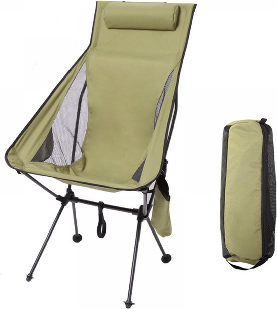 Campingstoel - Strandstoel - Visstoel - Lichtgewicht - Draaggewicht 150 kg - Inclusief draagtas - Outdoor Stoel - Campingstoel met bekerhouder - Tuinstoel Inklapbaar - stevig - 105cm hoog van Merkloos