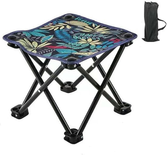 Campingstoel - Vouwstoel - Kampeerstoel - Visstoel - Lichtgewicht Visstoel - Kleine Draagbare Campingstoel Met Draagtas Voor Op Reis, Strand Of Tuinieren - Blauw