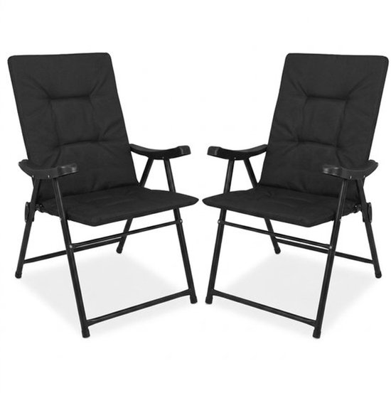 Campingstoelen Set van 2 Opvouwbaar - Kampeerstoel met Hoge Rugleuning - Vouwstoel voor Camping en Strand - Incl. Draagtas - Klapstoel Buiten