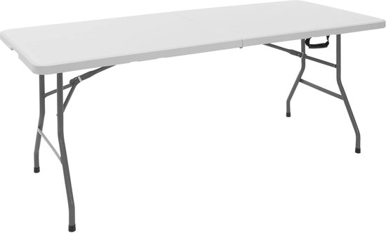 Campingtafel 180x74 cm Wit Plastic ML-Design van Camp
