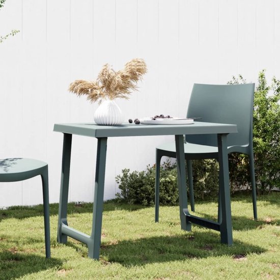 Campingtafel hout-look 79x56x64 cm PP groen van Vidaxl