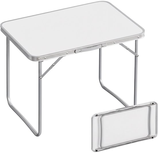 Campingtafel inklapbaar - 68,5x70x50 cm - lichtgewicht - wit