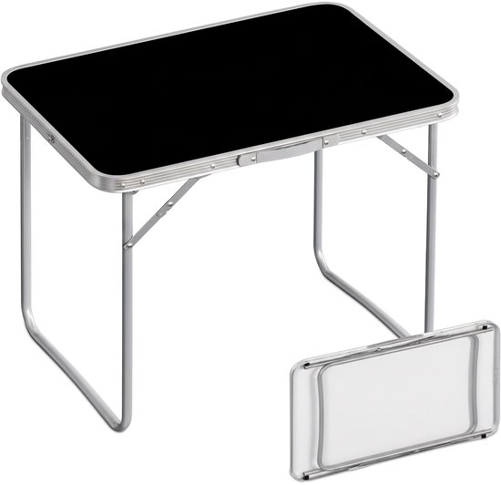 Campingtafel inklapbaar - 68,5x70x50 cm - lichtgewicht - zwart